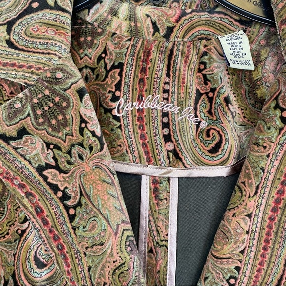 Caribbean Joe retro y2k colorful geo printed cotton ladies blazer size 10 petite - Picture 5 of 10